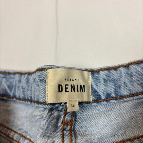 Sezane Denim Brut Sexy Jeans Women's 38 US 6 Mid Rise Tapered Straight - Picture 5 of 13